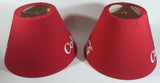 Coca-Cola Coke Embroidered Red Fabric White Lettering Lamp Shades Set of 2