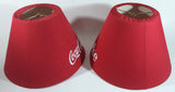 Coca-Cola Coke Embroidered Red Fabric White Lettering Lamp Shades Set of 2