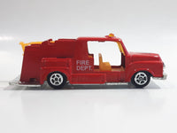 Unknown Brand Fire Dept Ladder Truck Red Die Cast Toy Car Vehicle