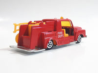 Unknown Brand Fire Dept Ladder Truck Red Die Cast Toy Car Vehicle