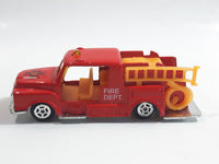 Unknown Brand Fire Dept Ladder Truck Red Die Cast Toy Car Vehicle