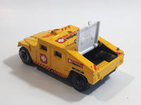 2003 Matchbox Special Edition Hummer Rescue Humvee Yellow 1:70 Scale Die Cast Toy Car Vehicle with Opening Rear Hatch