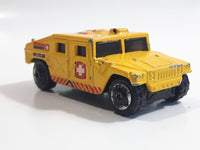 2003 Matchbox Special Edition Hummer Rescue Humvee Yellow 1:70 Scale Die Cast Toy Car Vehicle with Opening Rear Hatch