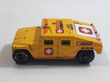 2003 Matchbox Special Edition Hummer Rescue Humvee Yellow 1:70 Scale Die Cast Toy Car Vehicle with Opening Rear Hatch