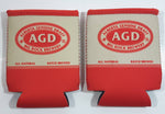 Big Rock Brewery AGD Alberta Genuine Draft All Natural Batch Brewed Red and Tan Beer Can Drink Koozie Set of 2