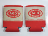 Big Rock Brewery AGD Alberta Genuine Draft All Natural Batch Brewed Red and Tan Beer Can Drink Koozie Set of 2