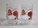 Vintage 1980 MCMLXXX Strawberry Shortcake 4" Tall Glass Cup Set of 2