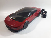 Vintage Kinyo Red and Black Plastic Sports Car Shaped VHS Video Cassette Tape Rewinder 13" Long