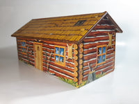 Vintage 1950s Marx Log Cabin Tin Toy House Building