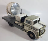 Vintage 1950s Marx Mobile Searchlight Unit No. 14 Truck White and Grey Pressed Steel Toy Car Vehicle 17" Long - Working