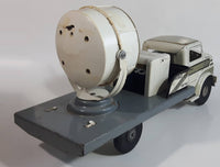 Vintage 1950s Marx Mobile Searchlight Unit No. 14 Truck White and Grey Pressed Steel Toy Car Vehicle 17" Long - Working