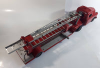 Vintage 1950s Structo Fire Engine Aerial Ladder Truck S.F.D. Red Pressed Steel Truck and Trailer Toy Car Vehicle 33" Long