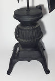 Antique Ornate Pot Belly Stove Shaped Cast Iron Fire Place Tool Set 38 1/2" Tall
