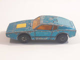 Vintage 1973 Lesney Matchbox Superfast No. 65 Saab Sonett III Metallic Blue Die Cast Toy Car Vehicle with Opening Rear Hatch - Made in England