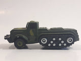 Unknown Brand Military Army Semi Truck with Tracks Dark Green Camouflage Die Cast Toy Car Vehicle