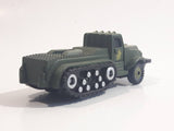 Unknown Brand Military Army Semi Truck with Tracks Dark Green Camouflage Die Cast Toy Car Vehicle