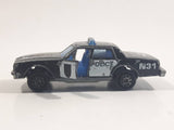 Vintage Majorette No. 240 Chevrolet Impala N31 Police Black and White 1/69 Scale Die Cast Toy Car Vehicle with Opening Doors