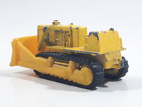 Unknown Brand CAT Bulldozer Yellow Plastic Blade Die Cast Toy Car Construction Equipment Vehicle with Black Rubber Tracks