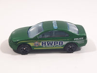 2013 Hot Wheels Police Pursuit Ford Fusion HWPD Police Metalflake Green Die Cast Toy Car Cop Law Enforcement Vehicle