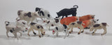 Vintage Plastic Farm Livestock Cattle Cows, Dairy Cows, Bulls, Calves Toys Made in Hong Kong Lot of 13
