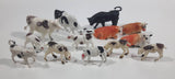 Vintage Plastic Farm Livestock Cattle Cows, Dairy Cows, Bulls, Calves Toys Made in Hong Kong Lot of 13