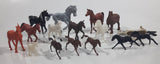 Vintage Plastic Farm Livestock Horses Toys Made in Hong Kong Lot of 16