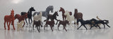 Vintage Plastic Farm Livestock Horses Toys Made in Hong Kong Lot of 16