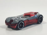 2011 Hot Wheels Halloween Ettorium Metalflake Grey and Red Die Cast Toy Car Vehicle