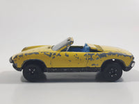 Vintage PlayArt VW Porsche 914 Convertible Yellow Die Cast Toy Car Vehicle - Made in Hong Kong