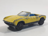 Vintage PlayArt VW Porsche 914 Convertible Yellow Die Cast Toy Car Vehicle - Made in Hong Kong