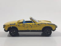 Vintage PlayArt VW Porsche 914 Convertible Yellow Die Cast Toy Car Vehicle - Made in Hong Kong