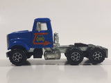 Vintage Majorette GMC Brigadier Style Semi Tractor Truck Blue 1/60 Scale Die Cast Toy Car Vehicle with Opening Hood