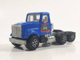Vintage Majorette GMC Brigadier Style Semi Tractor Truck Blue 1/60 Scale Die Cast Toy Car Vehicle with Opening Hood
