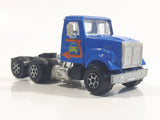 Vintage Majorette GMC Brigadier Style Semi Tractor Truck Blue 1/60 Scale Die Cast Toy Car Vehicle with Opening Hood