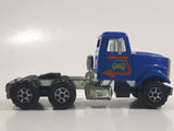 Vintage Majorette GMC Brigadier Style Semi Tractor Truck Blue 1/60 Scale Die Cast Toy Car Vehicle with Opening Hood