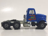 Vintage Majorette GMC Brigadier Style Semi Tractor Truck Blue 1/60 Scale Die Cast Toy Car Vehicle with Opening Hood