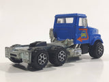 Vintage Majorette GMC Brigadier Style Semi Tractor Truck Blue 1/60 Scale Die Cast Toy Car Vehicle with Opening Hood
