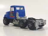 Vintage Majorette GMC Brigadier Style Semi Tractor Truck Blue 1/60 Scale Die Cast Toy Car Vehicle with Opening Hood