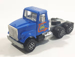 Vintage Majorette GMC Brigadier Style Semi Tractor Truck Blue 1/60 Scale Die Cast Toy Car Vehicle with Opening Hood