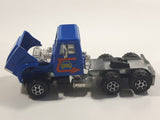 Vintage Majorette GMC Brigadier Style Semi Tractor Truck Blue 1/60 Scale Die Cast Toy Car Vehicle with Opening Hood