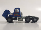 Vintage Majorette GMC Brigadier Style Semi Tractor Truck Blue 1/60 Scale Die Cast Toy Car Vehicle with Opening Hood
