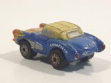 Galoob Micro Machines Ultrafast '57 Chevy Corvette Blue with Orange Flames Miniature Tiny Die Cast Toy Car Vehicle