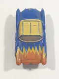 Galoob Micro Machines Ultrafast '57 Chevy Corvette Blue with Orange Flames Miniature Tiny Die Cast Toy Car Vehicle