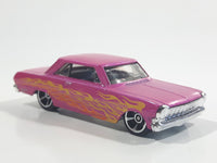 2017 Hot Wheels HW Flames '63 Chevy II Metalflake Pink Die Cast Toy Muscle Car Vehicle