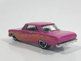 2017 Hot Wheels HW Flames '63 Chevy II Metalflake Pink Die Cast Toy Muscle Car Vehicle