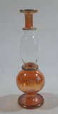 Blown Art Glass 4" Tall Purple and Orange Colored Perfume Bottles Thin Delicate Glass with Gold Trim
