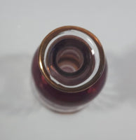Blown Art Glass 4" Tall Purple and Orange Colored Perfume Bottles Thin Delicate Glass with Gold Trim