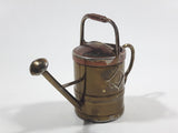 Vintage Heavy Brass Metal Flower Watering Can Doll House Miniature 2 3/8" Tall