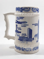 Vintage New York City Blue and White Ceramic Pottery Beer Stein Mug