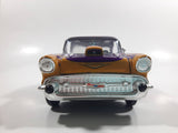 MotorMax No. 68030 / 1 1957 Chevrolet Belair Purple with Orange Flames 1/24 Scale Die Cast Toy Classic Car Vehicle with Opening Hood, Trunk, and Doors